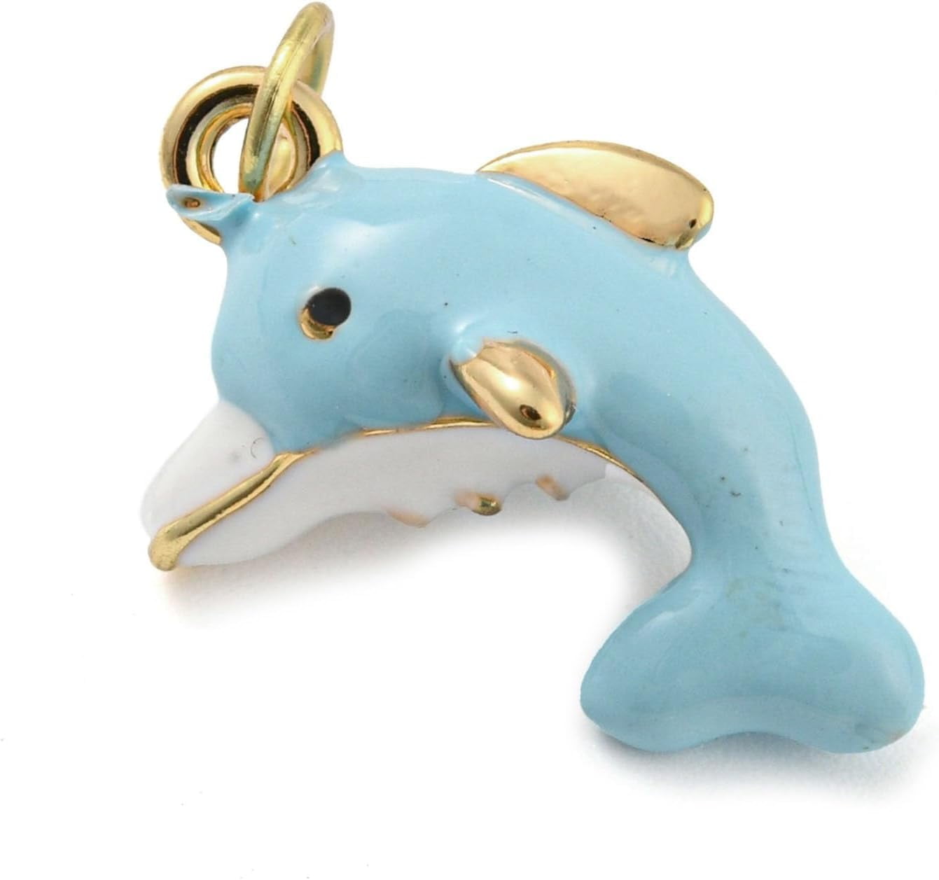 40 Pcs Blue Jumping Dolphin Charms - Double Sided Alloy Pendants For Jewelry Making, DIY Necklaces & Bracelets