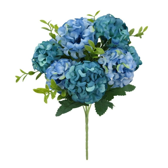 1Pcs Real Touch Hydrangea Artificial Flowers,14" Valentine's Day Fake Flower Ornament,Fake Hydrangeas for Home Decor Party Wedding Bouquets Table Centerpieces Floral Indoor Outdoor Decor(Blue)