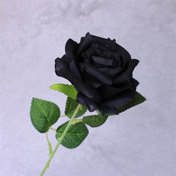 1Pcs Realistic Artificial Rose - 21.65in Fake Flowers Bouquet, Artificial Flowers Indoor, Home Vase Decor & Valentine's Day Accent (Black)