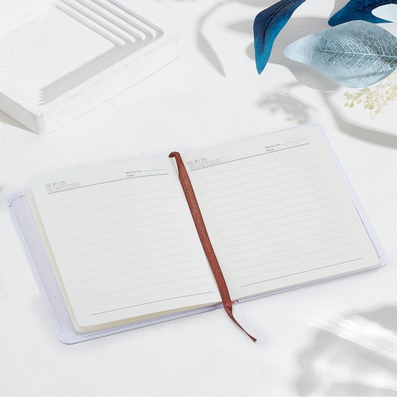 1Pcs Rectangle Blank Paper Notebook White Waterproof Leather Cover with Blank Lines Notebook Journal Note Books Bulk