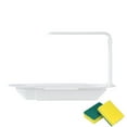 1Pcs Retractable Sink Storage Rack + 2Pcs Cleaning Sponge White Storage