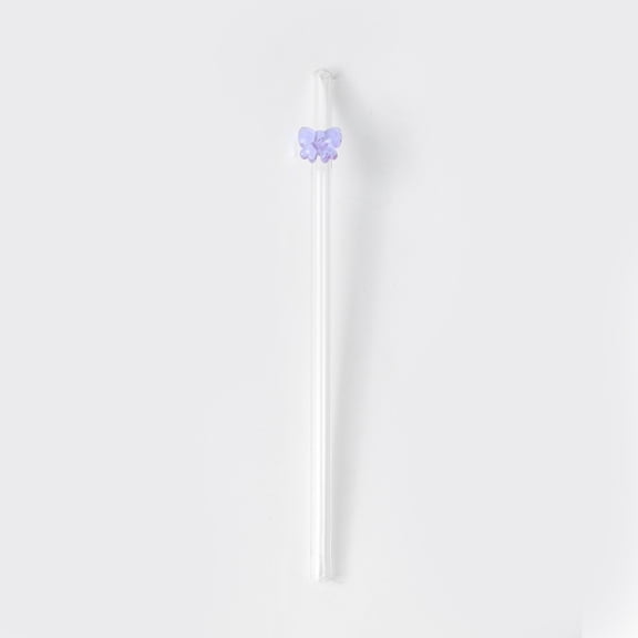 1Pcs Reusable Glass Straw With Bowknot Drinking Straw for Smoothies Cocktails Bar Accessory Festival Party Decorations Tools