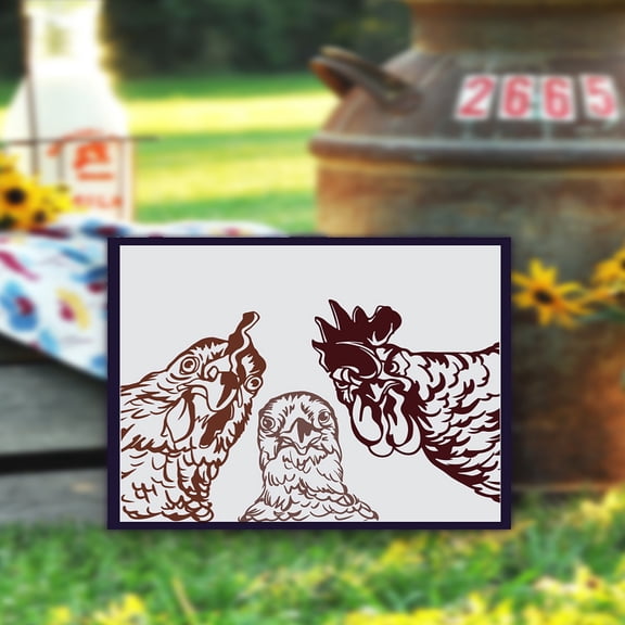 1Pcs Rooster Reusable Silk Screen Stencils Turquoise Printing Mesh Cutting Stencils Reusable Mesh Transfer DIY