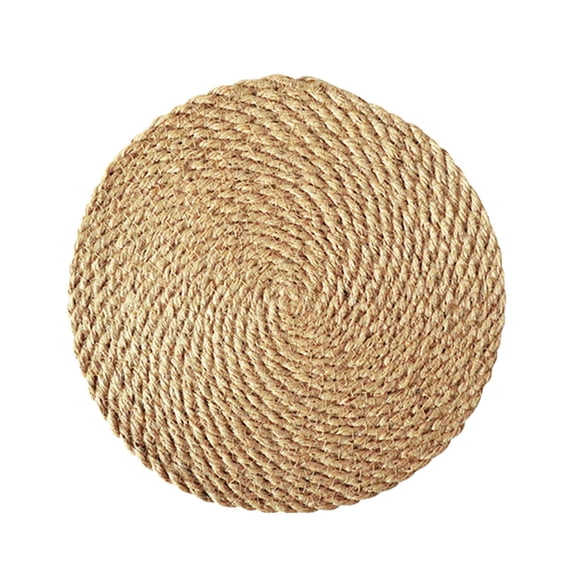 1Pcs Round Woven Placemats - 9.45 Inch Rattan Non- Wicker Farmhouse Weave Place Mats - Natural Hand Woven Chargers for Dining Table, Home, Wedding