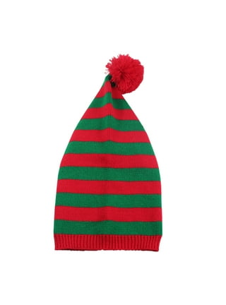 Red White Striped Hat Pom Pom