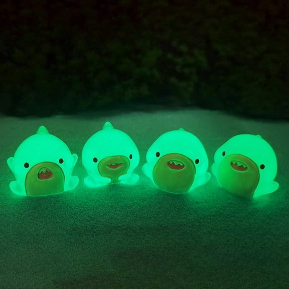 1Pcs Shark Luminous Toy Glow In The Dark Resin Shark Miniature Figurines Gift