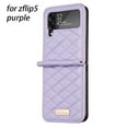 thumbnail image 1 of 1Pcs Shockproof Stand Function Wallet Function Full Cover For Z Flip 3 4 5 Case PU Leather TPU Mobile Phone Protector Phone Cover PURPLE-ZFLIP5, 1 of 8