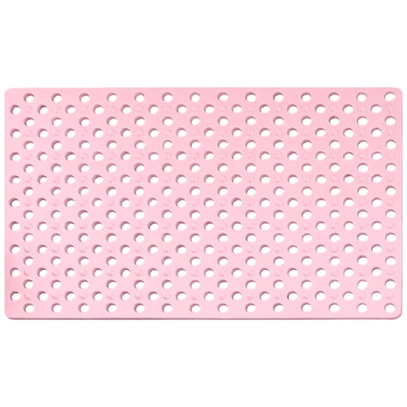 1Pcs Shower Mat, Nonslip Bathtub Mat Extra Soft TPE Bath Mat for Home, Machine Washable Bathroom Shower Mat, Smooth/Non-Textured Tubs Only, 37*72m/28*15Inch (E-Light Pink)