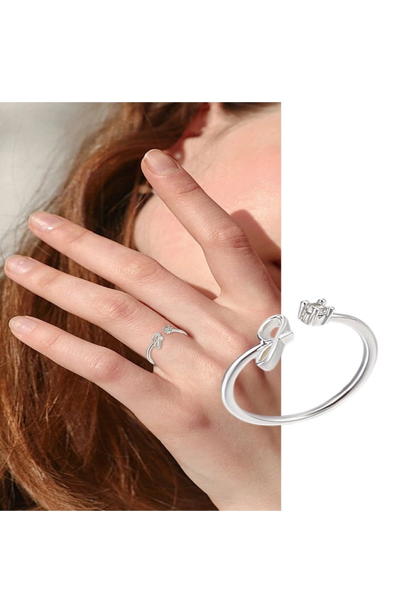 1Pcs Silver Letter A-Z Open Signet Ring for Women Brass Rhinestone Open Cuff Rings for Women Personalized Jewelry Gifts DIY Letter G