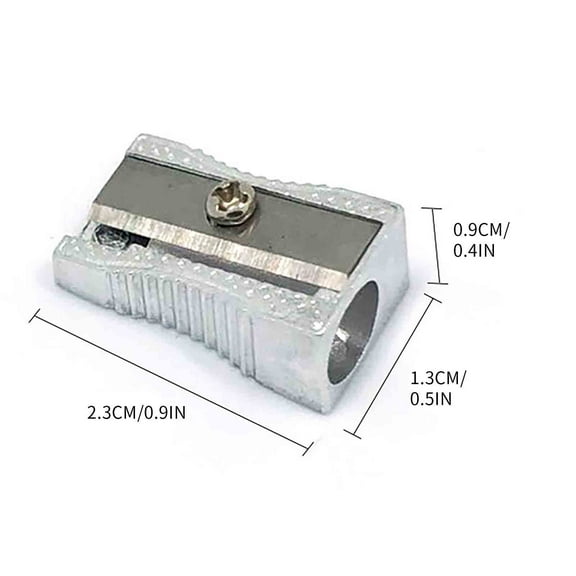 1Pcs Silver Metal Handheld Metal Mini Manual Pencil Sharpeners Silver with Single Hole Aluminum Alloy Sharpener for Standard Size Pencils Pencil Sharpeners Writing and Correction Supplies