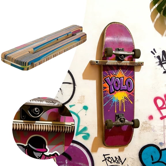 1Pcs Skateboard Wall Mount Shelf Style Wall Rack For Cruiser & Street Easy To Mount Skateboard Bracket On The Wall Home Organizer To Organize Gear & Floor Space