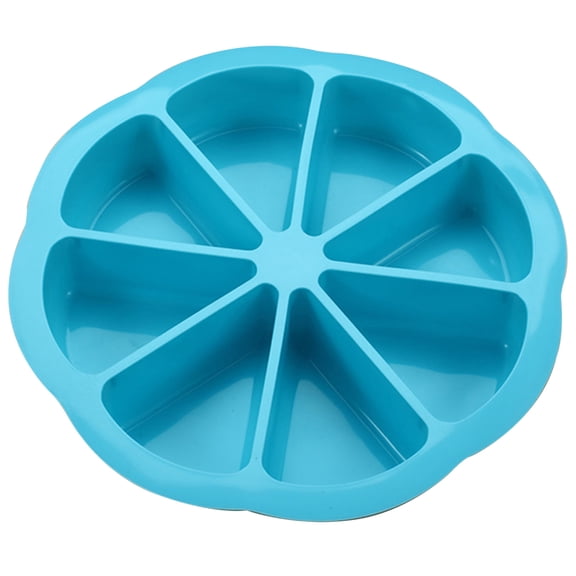 1Pcs Sky Blue Silicone Baking Moulds, Triangle Pizza Cake Mould, Pan Heat Resistant Diy Baking Tool for Cornbread Scone Chocolate Muffin Soap, Kitchen Baking Mould, 9X9In
