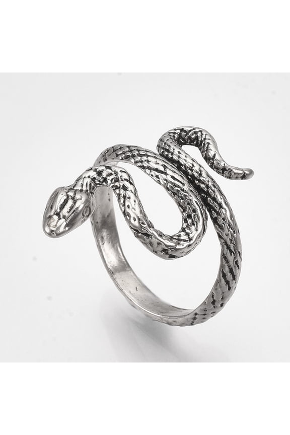 1Pcs Snake Rings Alloy Cuff Finger Rings Adjustable Knuckle Rings for Women Dainty Trendy Jewelry Silver Size 8 18mm diy