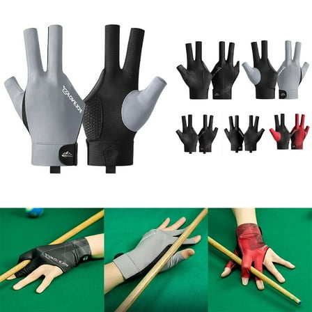 1Pcs Snooker Pool Billiard Glove Cue Shooter Spandex 3 Finger Glove Snooker Billiard Cue Glove Pool Left Hand Open Three Finger Black Left Fangkenuo