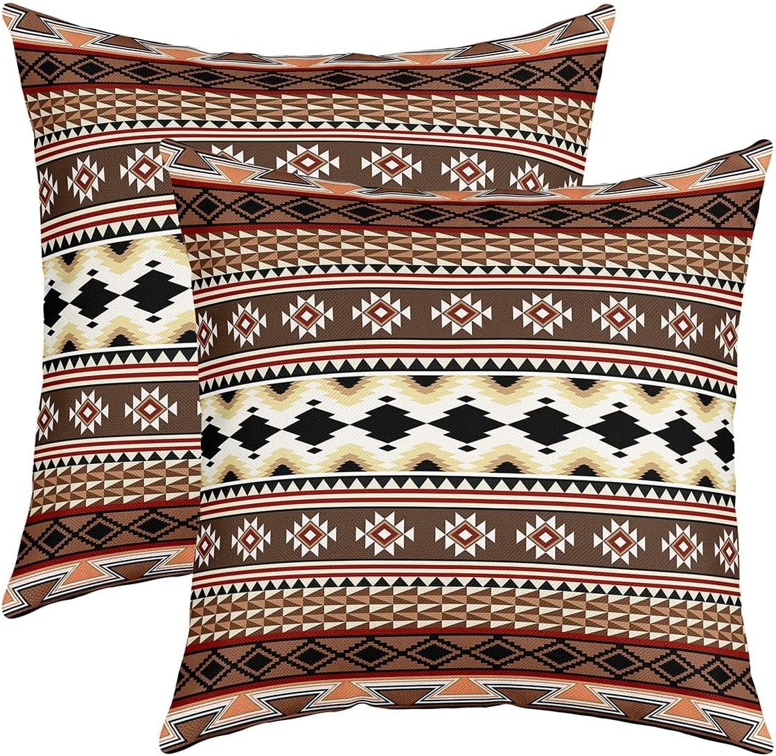 1Pcs Southwestern Throw Pillow Covers 16x16 Inch, Bohemian Geometric