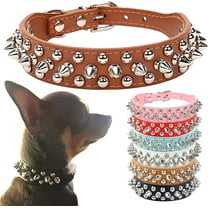 1Pcs Spiked Dog Collar Black Soft Pu Leather Funny Mushrooms Rivet Spike Studded Puppy Collar Adjustable Outdoor Pet Dog Collar for Small Medium Large Dogs Cats Chihuahua Pug Pit Bull Dog Collars