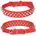 thumbnail image 1 of 1Pcs Spiked Dog Collar, Mushrooms Rivet Studded Adjustable Pu Leather Pet Collars for Cats Puppy Dogs, 1 of 5