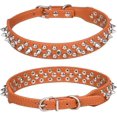 thumbnail image 1 of 1Pcs Spiked Dog Collar, Mushrooms Rivet Studded Adjustable Pu Leather Pet Collars for Cats Puppy Dogs, 1 of 5