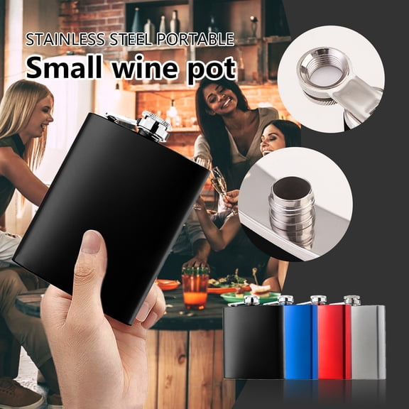 1Pcs Stainless under $5! Yrmaups Stainless Steel Hip Flask, Flat Design Portable Liquor Bottle for Whiskey, Vodka, 6oz Capacity, Leakproof Metal Flask for Outdoor, Camping, Gift for Men