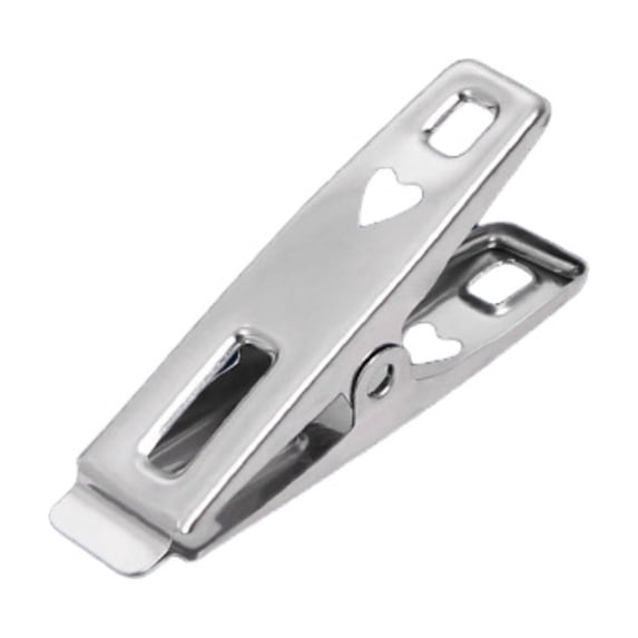 1Pcs Stainless Steel Drying Clamp Heavy Duty Clothespin with Strong Grip for Hanging Clothes Towels Quilts Curtains Multi Purpose Windproof (Silver1)