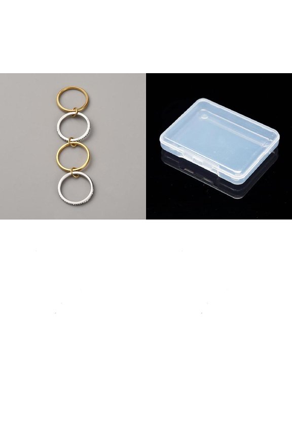 1Pcs Stainless Steel Finger Rings Stackable Rings Golden & Stainless Steel Color Multicolored Connected Jewelry