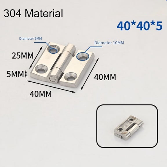 1Pcs Stainless Steel Hinge For Wooden Furniture Electrical Cabinet Hardware 40*40 Smile Home