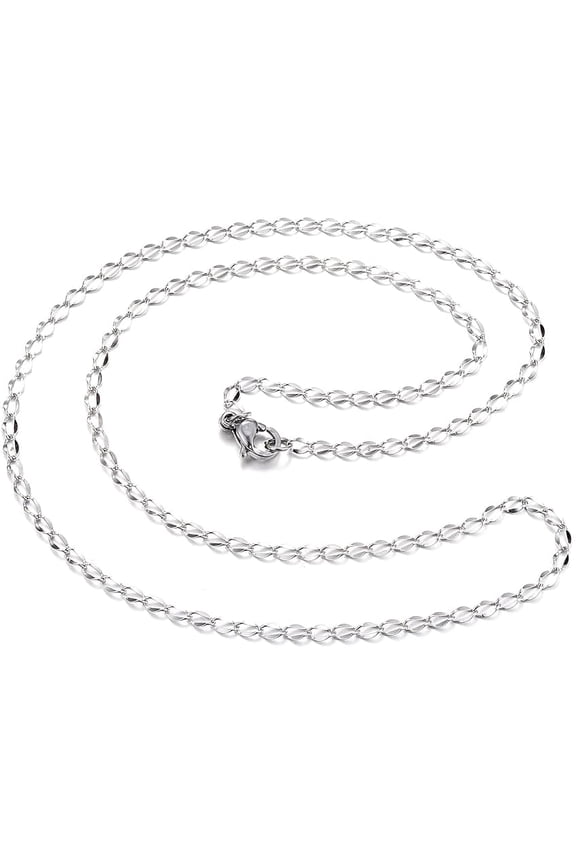 1Pcs Stainless Steel Necklaces Curb Chain Necklaces Men's Choker Necklace Hip Hop Neck Chains Link for Men Stainless Steel Color 17.72 inch Gray