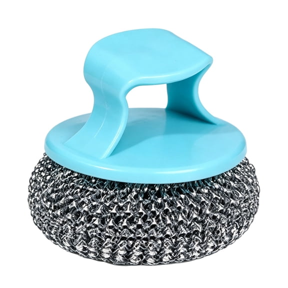 1Pcs Stainless Steel Scrubber with Handle, Steel Wool Scrubber Tool for Cleaning Dishes, Scrubbing Scouring Brush Pad for Kitchen Pots, Pans, Sink by WEIWEIGG