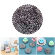 1Pcs Stainless Steel Wool Scrubber with Handle,Heavy Duty Pot and Pan Cleaning Tool,with Comfort Knob,for Stubborn Messes on Cookware, Grill, Oven & Kitchen SinksRandom Color