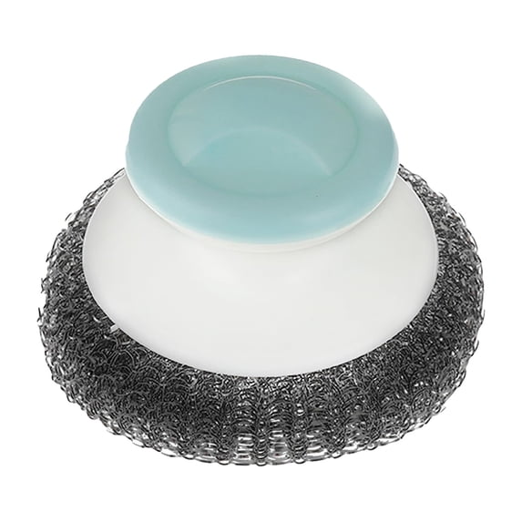 1Pcs Stainless Steel Wool Scrubber with Handle, Heavy Duty Pot Scrubbers Dish Scrubber Cleaning Brush Wash for Dish, Stainless Steel Scrubbing Brushes Cleaning Supplies for Pots, Pans, Grills, Sink