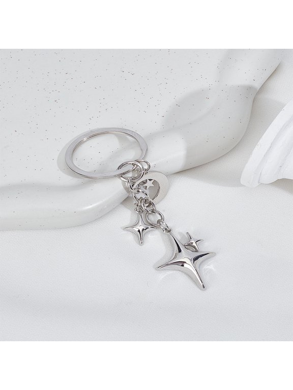 1Pcs Star Alloy Keychains Star Moon Charm Key Chain Bag Charms Accessories Pendants Decoration