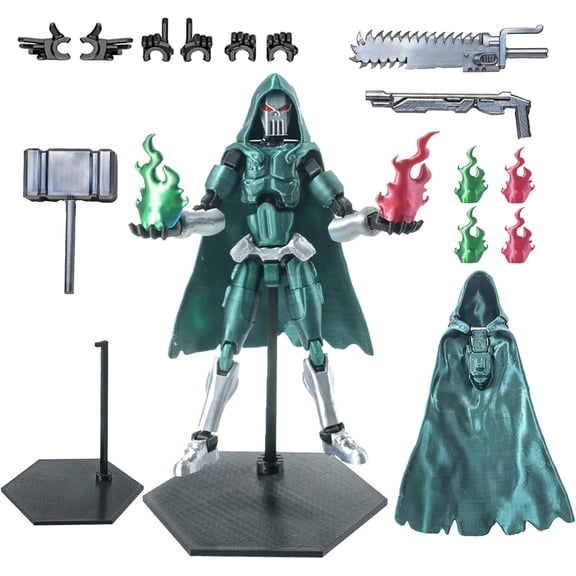 1Pcs T13 Action Figure Set, 3D Printed Fully Articulated Rt Model with Black Cape & Accessories, 13-Style Stop Motion Animation Collectible Toy