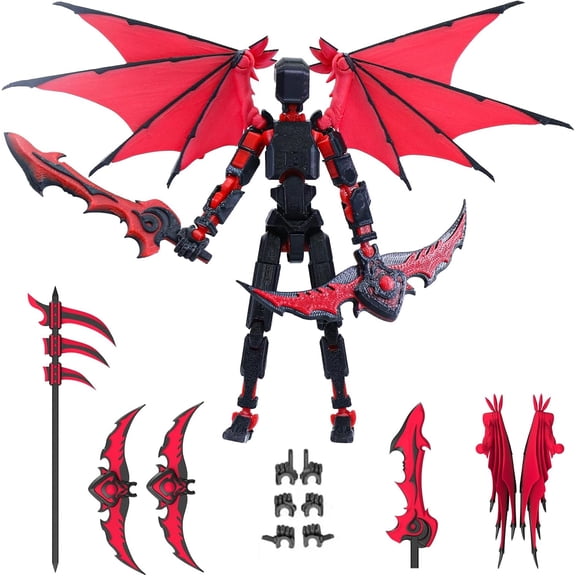 1Pcs T13 Action Figure Set, 3D Printed Fully Articulated Rt Model with Black Cape & Accessories, 13-Style Stop Motion Animation Collectible Toy