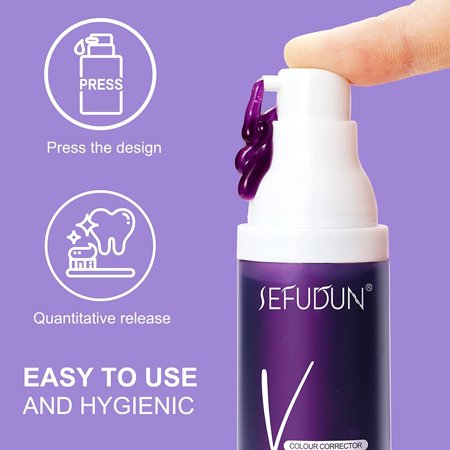 1Pcs Teeth Toothpaste, Dental Colour Corrector, Purple Toothpaste for Teeth , Reduce Yellow Stains
