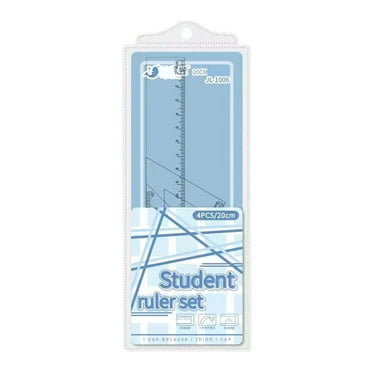 1Pcs Test Measuring Kit, Student Ruler Semi-Circle Measuring Tool, Multi-Functional Transparent Kit Blue