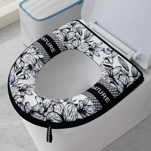 1Pcs Thickened Toilet Seat, Zipper Toilet Cover, Cartoon Universal Waterproof Toilet Cover, Simple Universal Waterproof Toilet Seat Pad, Toilet Heating Pad