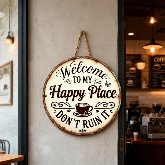 1Pcs This Is My Happy Place Don'T Ruin It Sign Funny Garden Signs Outdoor Signs Decorative Signs & Plaques Welcome Sign