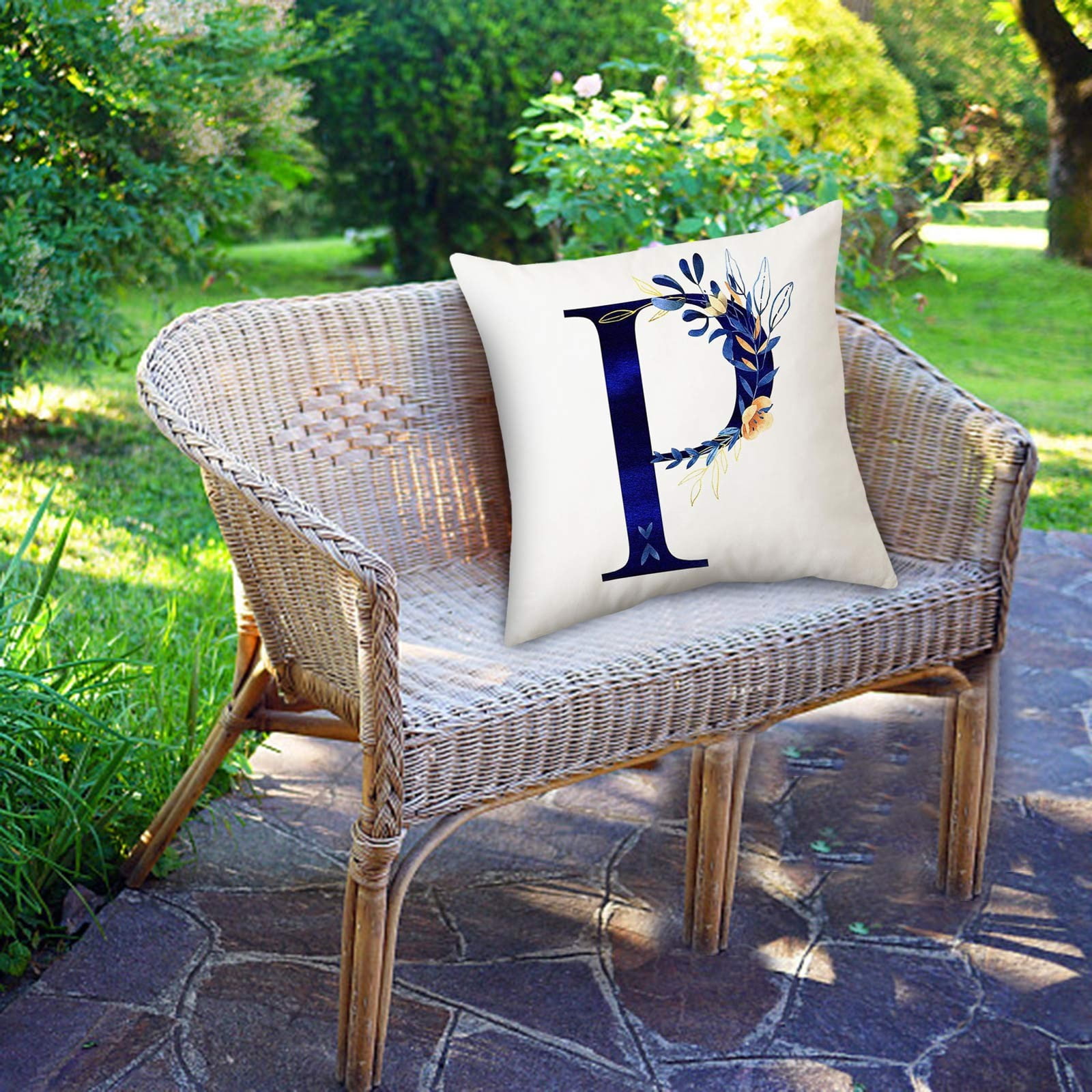 1Pcs Throw Pillow Covers Alphabet Decorative Cases Abc Letter Flowers