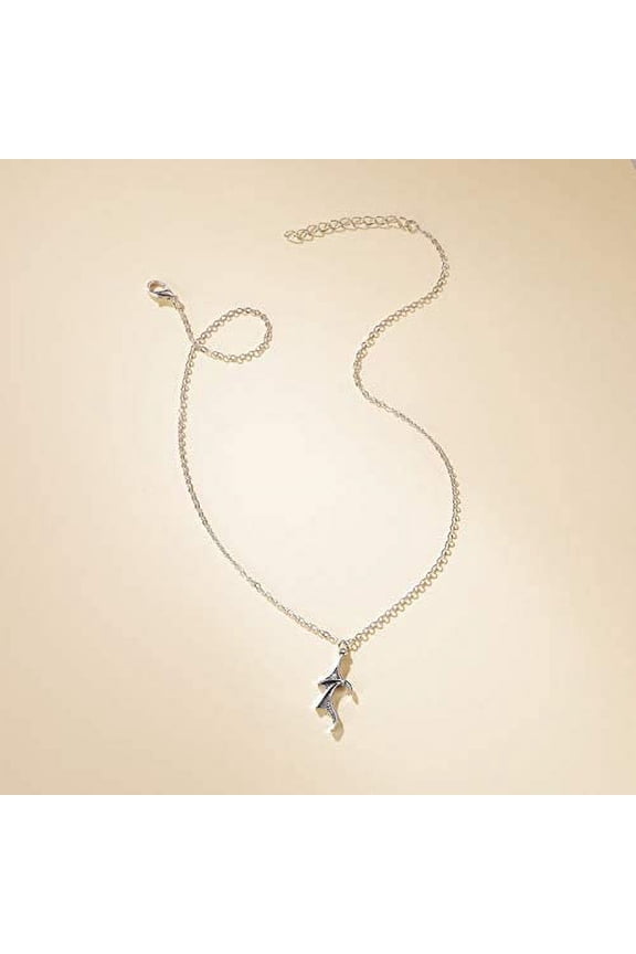 1Pcs Tibetan Style Alloy Gothic Style Bat Wing Necklaces for Women Bat Wing Chain Necklace Silver Pendants for Jewelry DIY Necklace Bracelet Craft Making 20.87 inch(53cm) Silver