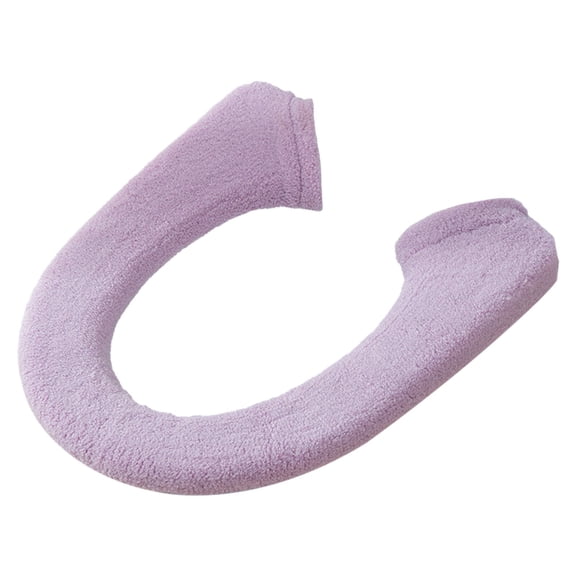 1Pcs Toilet Seat Cover, Soft & Plush Polyester, Cushioned Warmer for Elongated Toilet, Stretchable Washable Toilet Lid Cover, Easy Install (Light Violet)