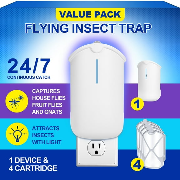 1Pcs Trap + 4Pcs Refills Trap | Compatible with Insect trap Refill - Use in Any Room