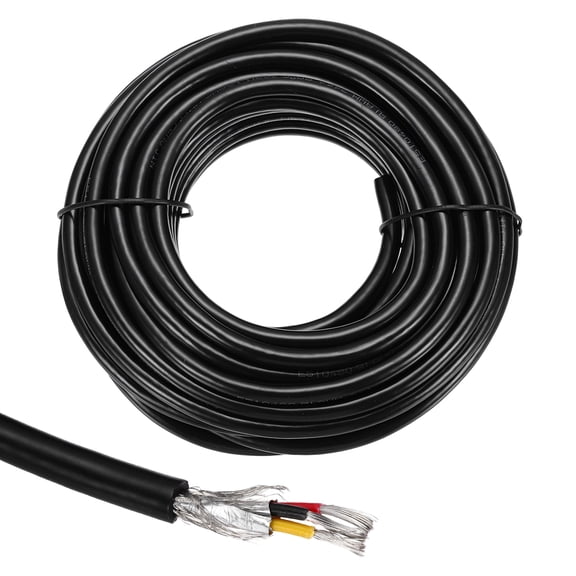 1Pcs UL2464 Shielded Cable 18AWG 9.14m(30 Ft) 300V 3 Conductor Electrical CNC Wire with Double-Layer Shielding