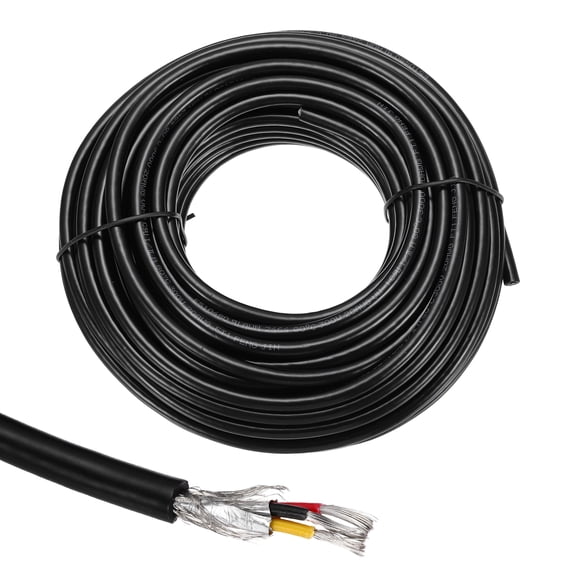 1Pcs UL2464 Shielded Cable 20AWG 15.24m(50 Ft) 300V 3 Conductor Electrical CNC Wire with Double-Layer Shielding