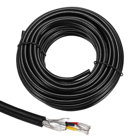 1Pcs UL2464 Shielded Cable 20AWG 9.14m(30 Ft) 300V 3 Conductor Electrical CNC Wire with Double-Layer Shielding