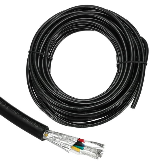 1Pcs UL2464 Shielded Cable 22AWG 9.14m(30 Ft) 300V 6 Conductor Electrical CNC Wire with Double-Layer Shielding