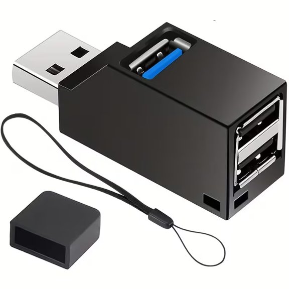 1Pcs USB Hub,3 Port High USB 3.0 Speed Splitter Plug and Play Bus Powered for Notebook PC,USB Flash Drives,Mobile HDD, and More (BLACK)