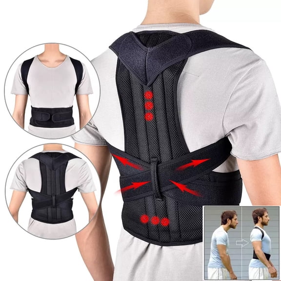 1Pcs Unisex Back Correction Brace Adjustable upper back corrector and lower back support with hidden back support bars Effectively improves slouching issues Can be worn under clothing M