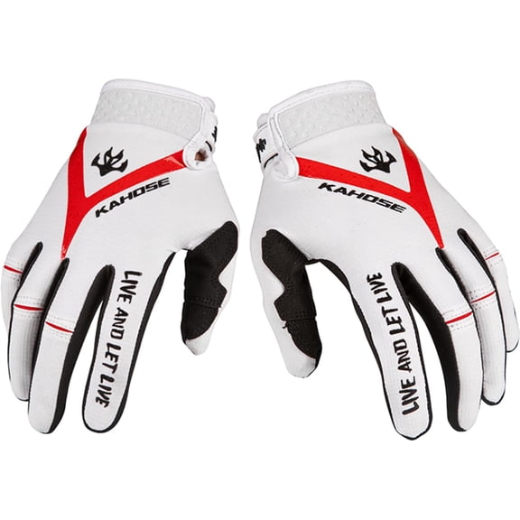 1Pcs Unisex Spring/Fall Motorcycle Gloves Finger Pads Design Breathable Riding Gloves Suitable for Mountain Bikes/Off-Road Motorcycles/Dirt Bikes 【 White V 】 Large