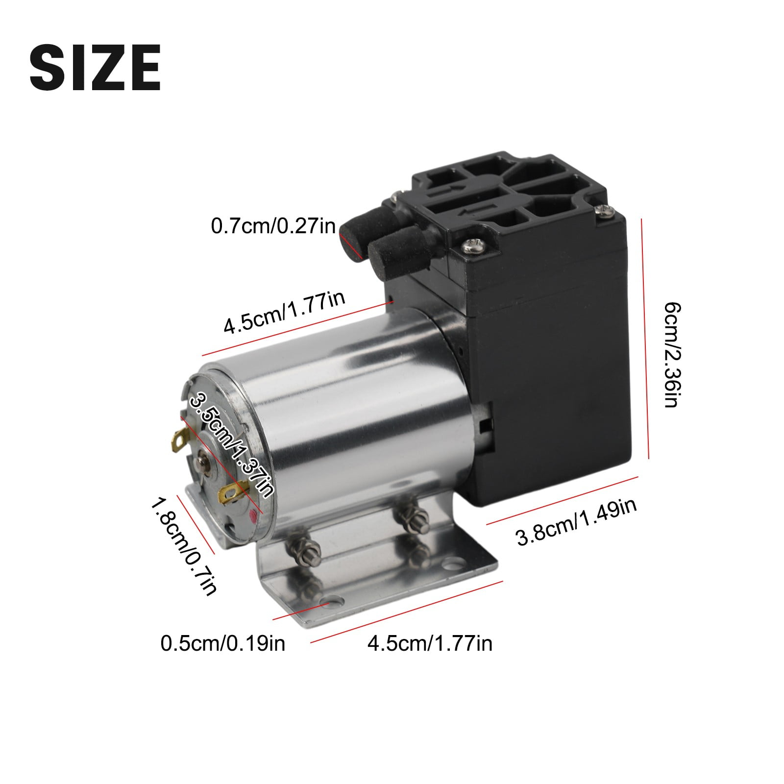 1Pcs Vacuum Pump Dc 12V Negative Pressure Air Suction Pump 5L/Min 65-120Kpa
