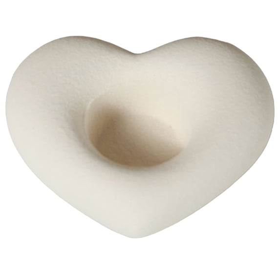 1Pcs Valentine's Day Candle Decoration,Heart Shaped Ceramic Candlestick Holders,Candle Holders for Dinning Wedding Party Table Centerpieces Home Decoration, 4.53''x3.94''(White)